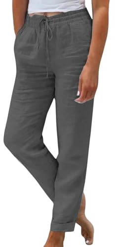 Generisch Leinenhose Damen hüfthose Damen Damenhosen die Discounter leinen Hose Zweiteiler leinen Warehouse Deals Angebote Chinohose Trousers for Women alle Meine Frauen Strandhose Caprihosen Jeans