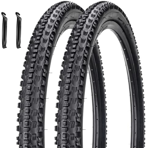 2 Pack 27.5 x 2.10 Mountain Bike Tyres 54-584 27.5 Inch Replacement Foldable Bead Bicycle Tyres for 27.5x1.95 27.5x2.10 27.5x2.125 MTB Hybrid Road Bike