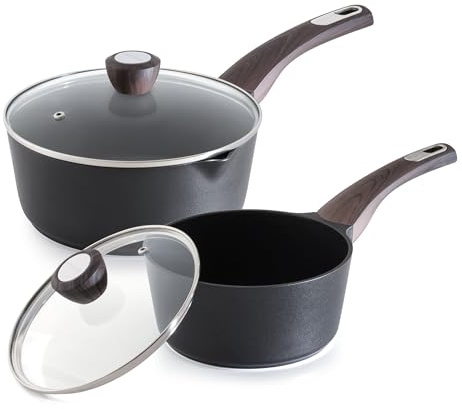 SENSARTE 2.0 & 3.0 Quart Sauce Pan Sets with Lid, Cooking Pots Set, Nonstick Saucepan Set with Pour Spout, Small Kitchen Pot, Non toxic Saucepot, Induction Comptable, Easy to Clean, PFOA Free