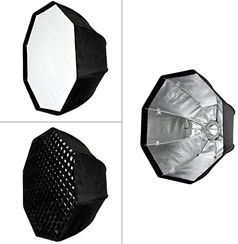 Matybobe 80cm / 31.5in Portable Octagon Honeycomb Grid Umbrella Softbox with Bowens Mount for Speedlite