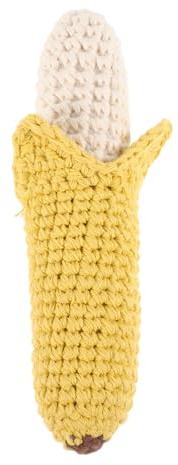 BESTonZON Gehäkelte Banane Babyspielzeug Handglocke Für Neugeborene Weiches Baumwoll Beißspielzeug Motorikfördernd Für Säuglinge Reise Und Zuhause