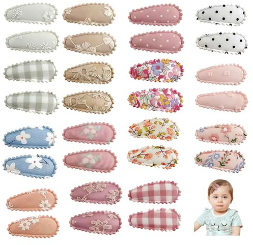 VelvetGlow 30 Stück Baby-Haarclips, 15 Farben Niedliche Kleinkind-Snap-Haarspangen, 1,5 Mini-Haaraccessoires-Set für Mädchen, Kleinkinder, Säuglinge