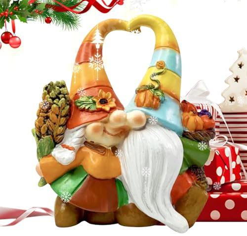 Demsyeq Thanksgiving Gnomes - höstdekorationer för | harts staty prydnad säsongsbetonad för höst skörd bord inomhus utomhus trädgård Thanksgiving