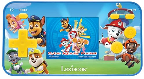Lexibook, Pat' Patrouille Console Arcade de Poche, JL1895PALXB | 150 jeux, Écran LCD, sur pile, Rouge/Bleu