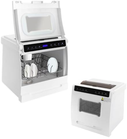Tischgeschirrspüler mit 4 Reinigungsmodus Mini Spülmaschine 1100W Touch Control & LED-Display Tragbarer Geschirrspüler für Schlafsäle Wohnmobile 46 * 41 * 46cm