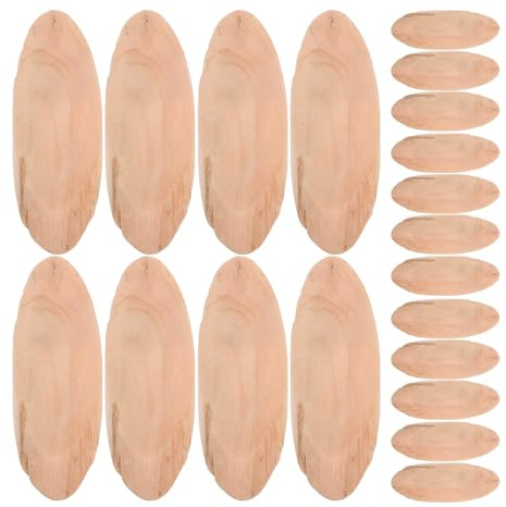 Alipis 20pcs Decorative Wood Chips Unfinished Natural Rustic Wooden Cutouts for Aquarium DIY Craft Wedding Table Scatter Woodworking Biscuits