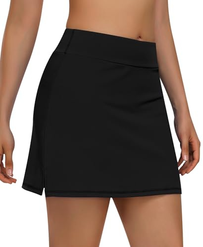 JoyGirl Tennisrock Damen Hohe Taille Sportrock Golfrock | mit Hose, Taschen, A-Linie, Plissee Skort, Kurz Hosenrock Skirt, Atmungsaktiv, Komfort, für Laufen Workout Training