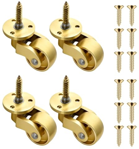 Castors Set of 4, Furniture Castors, Caster Wheels Set of 4, Heavy-Duty Swivel Castors for Furniture, Chair Castors with Brake, Small Wheels for Office and Home Use, A-104 Model, 4 Pack