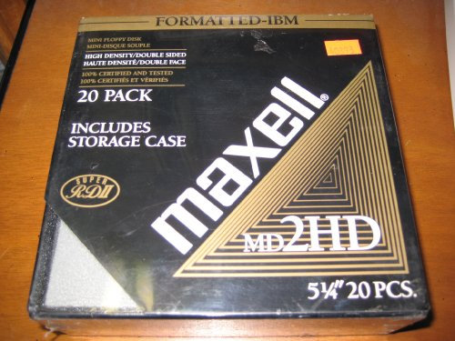 Maxell MD2HD 5 1/4 inch Mini Floppy Disks 20 Pack