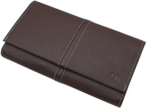 myledershop Große Büffelleder Damen Geldbörse mit RFID & NFC Schutz (Braun) | Geldbeutel, Portemonnaie, Geldtasche