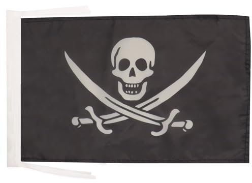 AZ FLAG Drapeau Pirate Jack Rackham 45x30cm - PAVILLON Pirates - Corsaire 30 x 45 cm Haute qualité