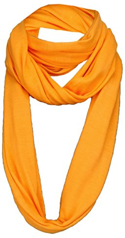 TigerTie Loop Schal in orange einfarbig Uni - Gr. 180 x 40 cm - Rundschal