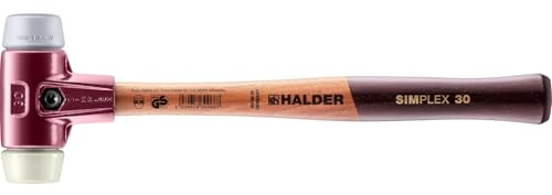 SIMPLEX-Schonhammer, TPE-mid/Nylon; mit Tempergussgehäuse und hochwertigem Holzstiel | D=30 mm | 3038.030