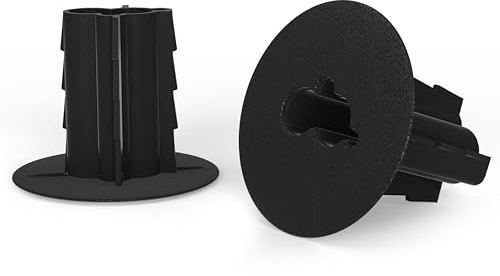 THE CIMPLE CO Dual Feed-Through Bushing for RG6 Coaxial Cable - Indoor/Outdoor Cable Passthrough and Cover for Walls, Cabinets - Double Feed-Thru Wall Grommet Replaces Coax Wallplate - Black, 10 Pack