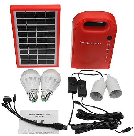 Tutoy 3W/9V DC Solar Generator Portable kit Solar Generator System With Solar Panel Bulbs
