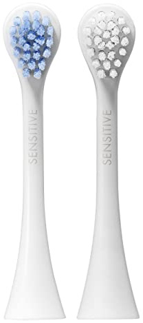Curaprox Hydrosonic Pro, 2er-Pack, Weiß/Hellblau, Swiss Made | Für Sanfte Zahnfleischpflege, Schallzahnbürsten-Ersatzköpfe