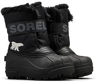Sorel Snow Commander Boot, Stivali Invernali, Unisex - Bambini e ragazzi, Black/Charcoal 2023, 25 EU