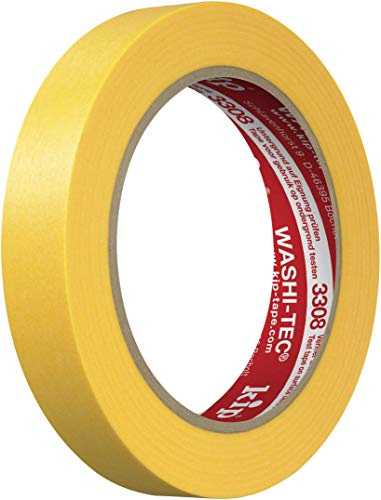 Kip WASHI-TEC Goldkrepp, Innen & Außen, 18mm x 50m | scharfe Farbkanten, UV-beständig, reißfest, Malerband, Lackierband, rückstandslos