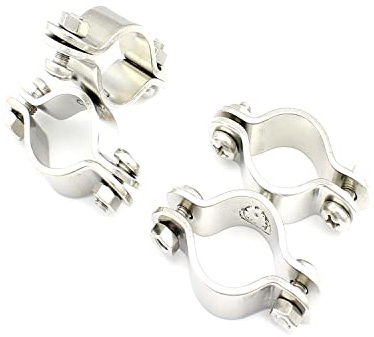 M-Teile-Store Doppel-Rohrschelle Wirbel für D= 22-30mm A2-AISI304 Silber Schelle/Rohr