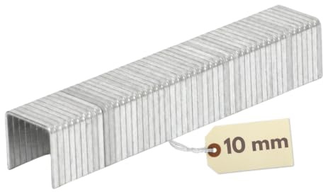 Tackerklammern Typ 50 Heftklammern Handtacker Klammer Tackernadeln Stahlklammer Tacker Klammern T-50 verzinkter Stahl Heft Klammern Flachdrahtklammern 10 mm 5000 St
