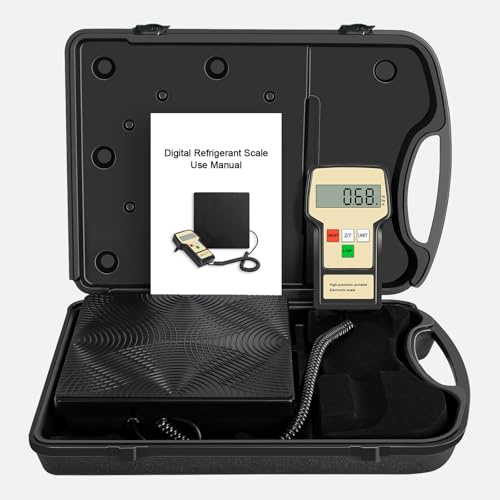 Therm La Mode Balance de réfrigérant électronique Balance de récupération de charge sans fil pour boîtier portatif à distance câblé HVAC 100kgs,Convient aux balances fréon R32 et R454B