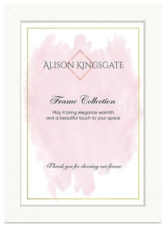 Alison Kingsgate Modern White Picture Frame for Photos - 50X40CM | Engineered Wood, Shatterproof Perspex Front, Ideal for wall art Display, Posters, Documents, Certificate & Home Décor