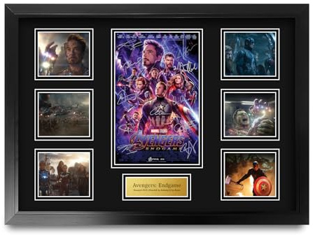 HWC Trading Avengers Endgame Robert Downey Jr Los Regalos Imprimieron La Exhibición Firmada De La Presentación Del Autógrafo Para Los Fans De Los Recuerdos De La Película - A2 Enmarcado
