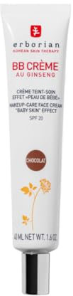 Erborian - BB Crema de Ginseng - Crema Perfeccionadora 5-en-1 - Cuidado con efecto piel de bebé 5-en-1 Cuidado facial con SPF 20 - Cosmético Coreano - Chocolate 40 ml