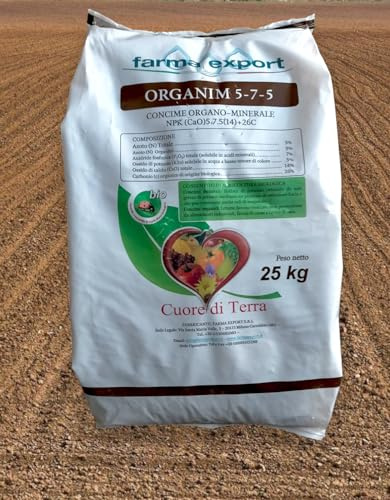 farma export Organim 5.7.5, Azoto, Fosforo, Potassio (NPK) concime Organo Minerale da 25 kg