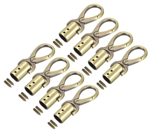 QUARKZMAN 8 Stück Kordel Endkappen Schmuck 12mm/0,47 Kordelenden Quetschperlen Trommel Perlen Schnur mit Schrauben Seilendkappe Quasten Kappen für Tassel Schmuckherstellung Tasche Bronze