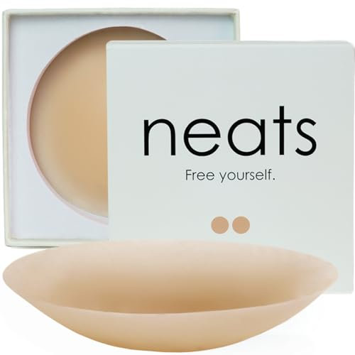 NEATS Nipple Covers for Women, Reusable & Hypoallergenic Silicone Pasties, Adhesive Breast Petals (Caramel, 10cm)