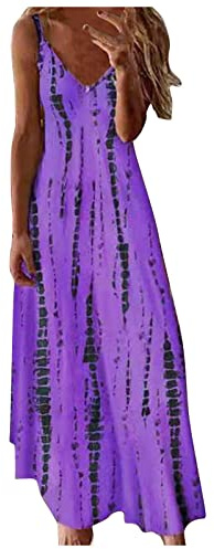 Zeiayuas Summer Beach Dresses for Women UK V Neck Sleeveless Maxi Dress Plus Size Casual Holiday Sundress Boho Floral Print Dress Ladies Elegant Loose Tunic Dresses A-Line Swing Dress Sale Clearance