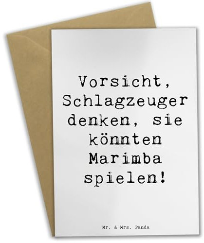 Mr. & Mrs. Panda Beileidskarte Spruch Marimba Humor - Geschenk, Musiker, Musikerwitz, Grußkarten, osterkarten, Schlaginstrument, Percussion, weihnachtskarten, einladungskarten, Instrument, Musik