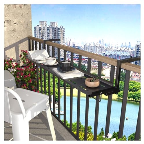 ZXCASDF Table de Balcon Suspendue，Table Suspendue Balcon，Table terrasse extérieur，Table Jardin Exterieur，Résistante aux Intempéries,Barre de Table de Balcon pour Balustrade(B,L60*W25cm/L23.6*W9.8in)