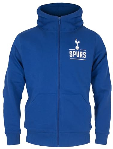 Tottenham Hotspur Sudadera con capucha y cremallera para niños, regalo oficial de fútbol americano, azul marino, 12-13 Years
