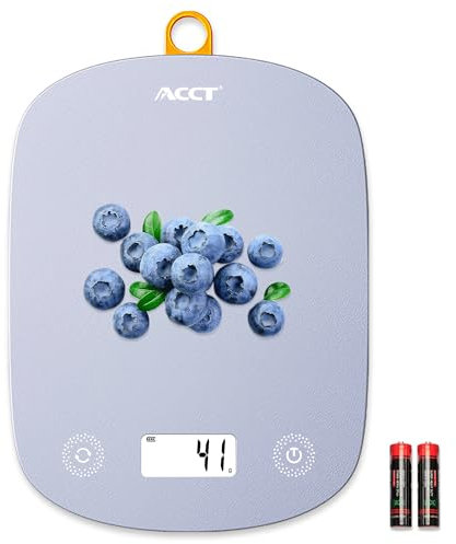 ACCT Digital Food Scale 11lb/0.1oz, Digital Kitchen Scale Weight in Grams & Oz, Cook Scale for Baking and Meal Prep, 6 Units with Tare Function, LCD Display (Purple)