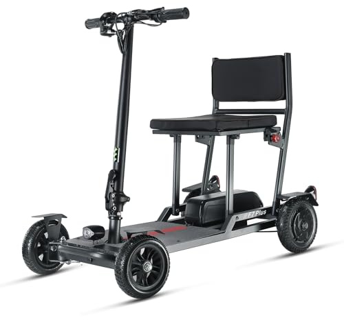 Freejoyer F7 PLUS Faltbarer Mobilitätsroller, Kompakter Mobilitätsroller mit Korb,Reichweite 60km,Leichter Mobilitätsroller mit 4 Rädern für Erwachsene und ältere Menschen, Grau
