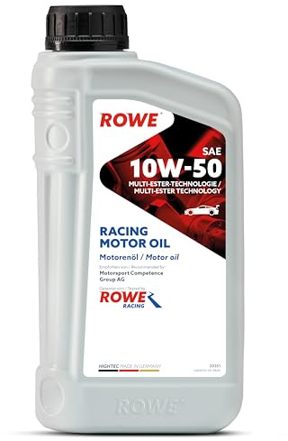 ROWE HIGHTEC RACING MOTOR OIL SAE 10W-50, 1 Liter - vollsynthetisches Motorenöl mit Multi-Ester-Technologie für Rennsport - Art. Nr. 20351