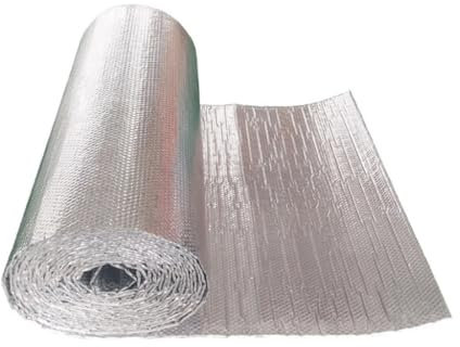 Film Aluminium Double Face 1M x 3M, Isolation en Feuille d'aluminium polyéthylène économie d'énergie Isolation étanche à l'humidité Isolation phonique Outils