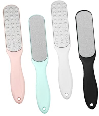 Lima de Pedicura para Pies de Acero Inoxidable, 4 Piezas | Doble Cara, Removedor de Callos, Uso Profesional, para Mujeres y Hombres