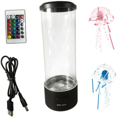 Holibanna Quallen Nachtlicht Led Kreative Bunte Desktop Lampe Licht Simulation Schwimmender Quallen Farbige Lichter Dekor Nachtlampe