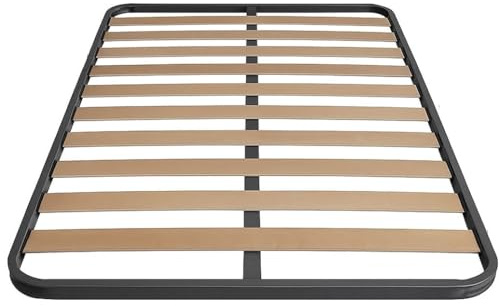 Rete a Doghe Ortopedica 120x190 Senza Piedi – Struttura in Tubolare Rinforzato, Doghe in Legno di Faggio Curvato – Rete da Appoggio per Materasso Una Piazza e Mezza Robusta, Silenziosa e Anticigolio