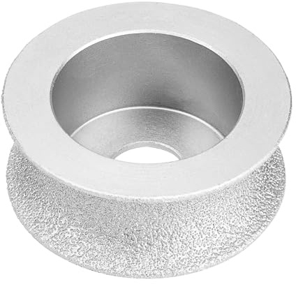 Junchamp Bullnose Grinding Wheel for 25mm Tile and Stone Thickness, 73mm Brazed Diamond Profile Wheel with 20mm Bore, for Porcelain, Marble, Granite, Quartz and Artificial Stone