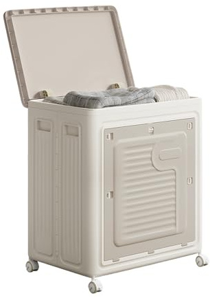 Rolling Laundry Hamper with Lid, Large Capacity Clothes Hampers for Laundry, Plastic Collapsible Laundry Baskets with Wheels and Lid Large Toy Box Chest