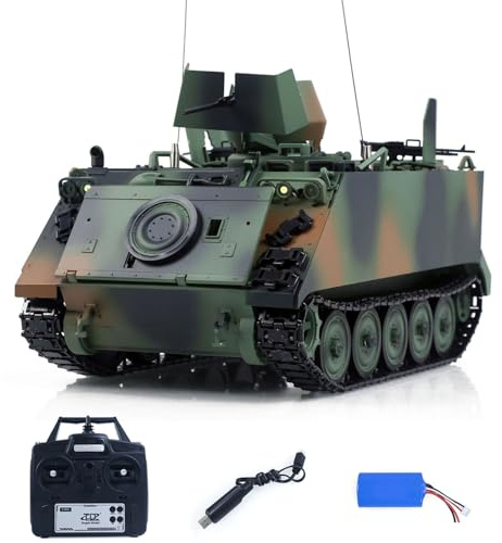 TOUCAN RC HOBBY Pro Edition 1/16 M113A1 Ferngesteuerter Panzer Infrarot-Kampfblitzkanone Nebeleinheit Verstellbare Ketten Metallfahrwerk