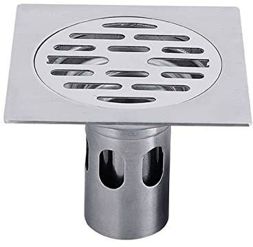BTYKUYOO Scarico a Pavimento in Acciaio Inossidabile Spesso sigillato for acque Profonde 10X10 Lavatrice a duplice Uso LF66020 1 Pezzo(304 Self-Styled...)
