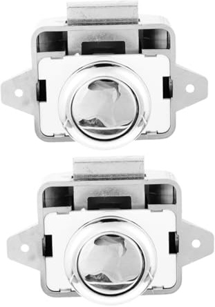 HOLIDYOYO 2 pezzi Serratura Pulsante per Armadio Camper e Barca Blocco Metallo Resistente per Porte Chiusura Scatto Senza Chiave per Mobili Rv Trailer e Yacht Facile Installazione