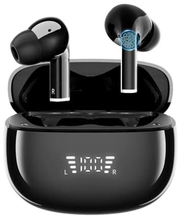 Générique Écouteurs Bluetooth 5.3 sans Fil – Réduction de Bruit, 30H Autonomie, Micro HD, Étui LED, Intra-Auriculaires SP26