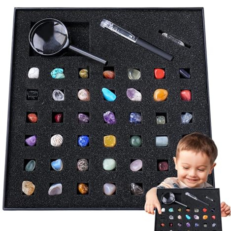 Generisch Mega-Edelstein-Ausgrabungsset – Kristallmaterial, geowissenschaftliche Aktivität, Mineralgestein, Steinsammlungsset | Rock-Sammlung für Kinder zum Lernen, Bildung, Geschenken, Erkunden
