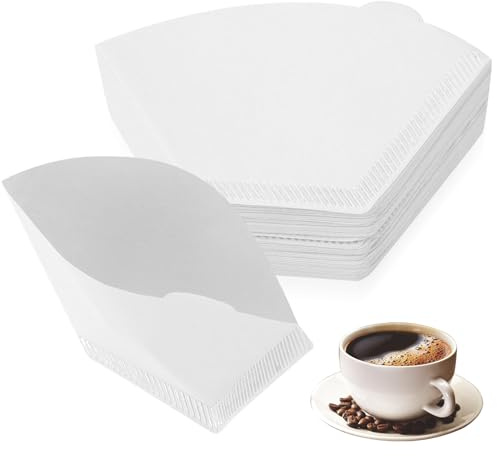 IYEREER 200 Stk weiße Kaffeefilter Größe 1 für 1-2 Tassen Kaffeemaschinen | U-förmiges Fächer Filterpapier, saubere Filtration ohne Kaffeesatz, passend für gängige Filterbecher